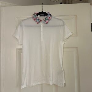 Ralph Lauren brand new White Shirt with Colorful Geometric Collar